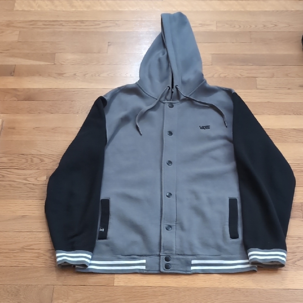 Vans Two-Tone Gray and Black Bomber Jacket M great  condition